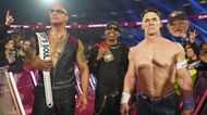 The Rock, Travis Scott and John Cena. (Photo: WWE.com)